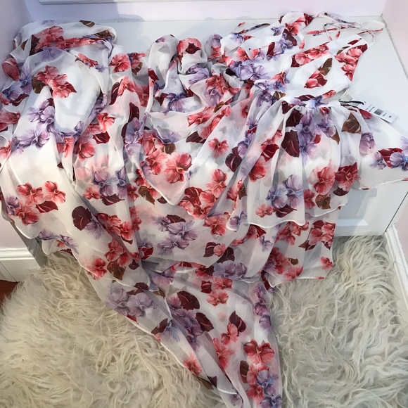 FAME AND PARTNERS  Halter Floral Evening Dress 1888 - Picture 3 of 7